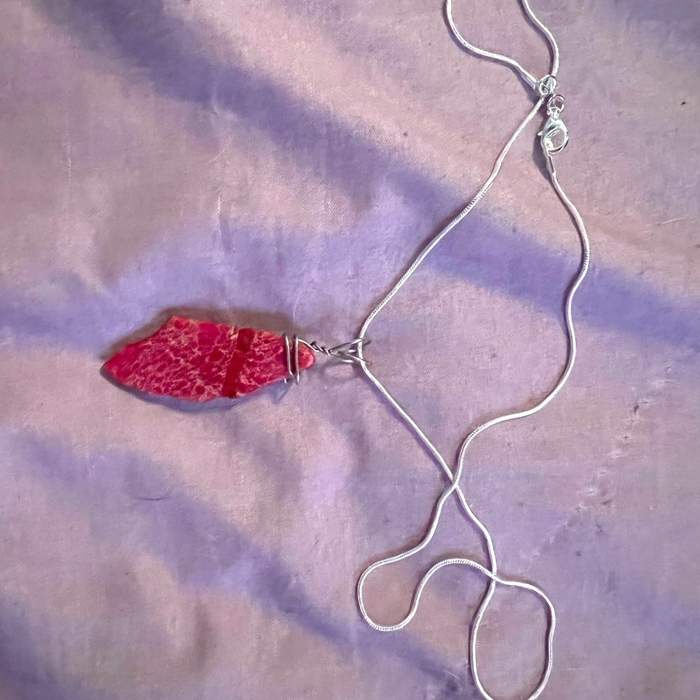Sterling silver stone necklace